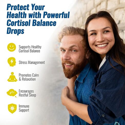 Cortisol Detox Liquid Drops for Women Men - Cortisol Reducer Supplement Support Wellness Cleanse Balance Stress Mood Sleep Focus - Lower Cortisol Levels with Ashwagandha L-Theanine Magnolia in Kuwait