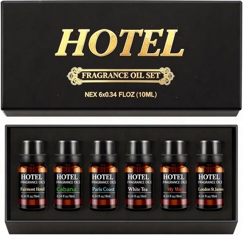 مجموعة فندق زيوت النشر الفاخرة مجموعة مستوحاة من My Way 、 Westin White Tea ، فندق Fairmont ، فندق St James London ، Paris Coast 、 Ritz Carlton Hotel Scent (6 * 20ml set02) in Kuwait