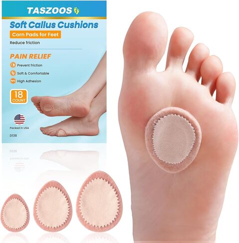 Corn & Callus Cushion Pads - 18Pcs Extra Thick Corn Pads for Feet - Self-Stick Adhesive Callus Cushions for Walking, Sport, Daily Use - Reduce Pressure and Friction from Shoes (Multi-Size) in Kuwait