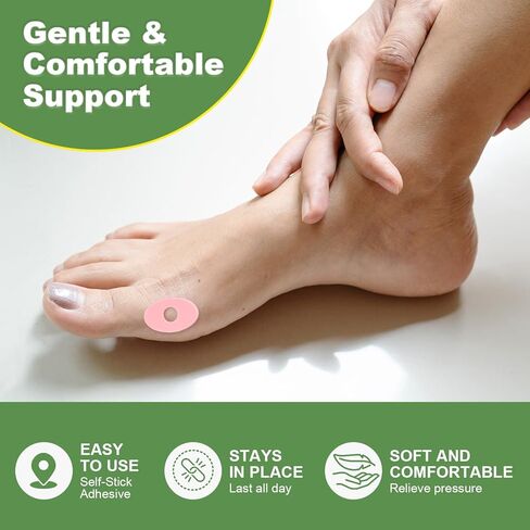 Corn Cushions for Toes and Feet, Oval Callus Cushions, Water-Resistant Self-Stick Adhesive Foot Corn & Callus Pads | Pink, 90 Count in Kuwait