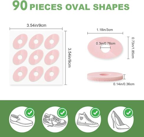 Corn Cushions for Toes and Feet, Oval Callus Cushions, Water-Resistant Self-Stick Adhesive Foot Corn & Callus Pads | Pink, 90 Count in Kuwait