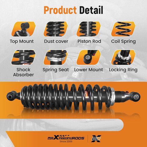 maXpeedingrods 2Pcs Rear Shock for Yamaha Viking 700 2014 2015 2016 2017 2018 2019 2020, for Yamaha Viking 700 EPS 2014 2015 2016 2018 2020, 1XD-F2200-00-00 Monotube Absorber, Black in Saudi Arabia