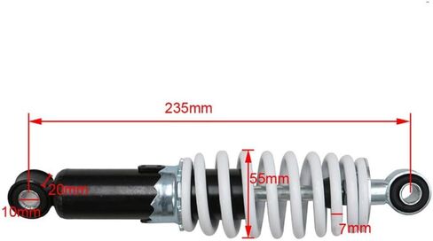 2 Pack 235mm 9" Rear Shock, 350lbs Shock Absorber Suspension Springs for Go Kart ATV Quad Buggy Dirt Pit Bike Mini Pocket Trail Bike CRF/XF Taotao Coolster Kazuma 50cc 70cc 110cc in Saudi Arabia