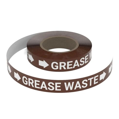 Grease Waste (Brown) SSINLINE Pipe Marking Roll - 3" x100' - Pipes 8" - 9.9" O.D. Arrows Right in Kuwait