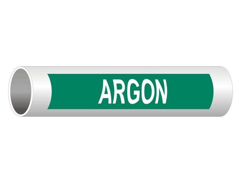 ComplianceSigns.com Argon (White Legend On Green Background) ASME A13.1 Pipe Label Decal, 8x2 inch 5-Pack Vinyl for Pipe Markers in Saudi Arabia