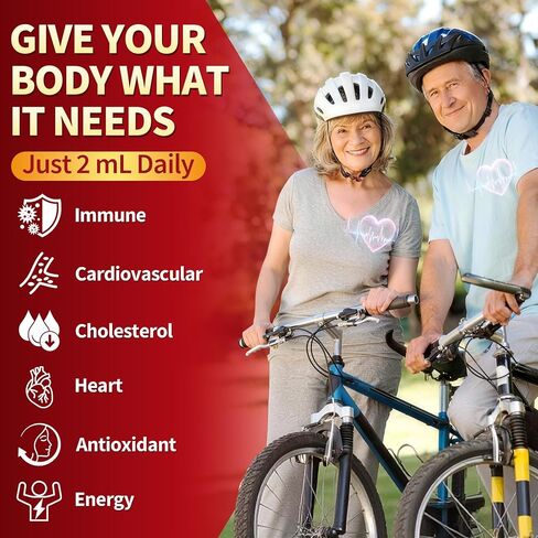 20-in-1 Liposomal 1500MG Red Yeast Rice with CoQ10 Drops, Cholesterol Supplement with Citrus Bergamot, Omega-3, Magnesium, Astaxanthin for Heart, Immune - Vegan, Citrinin-Free | 2 Fl OZ in Saudi Arabia