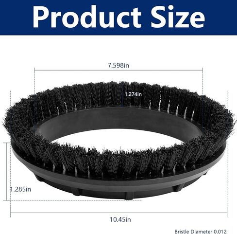2 PACK 237049 Black Nylon Carpet Brush Replacement for Oreck Commercial ORB550MC, ORB600MW, ORB700MC Orbiter Floor Machines,12" Diameter, 0.012" Bristle Diameter in Kuwait