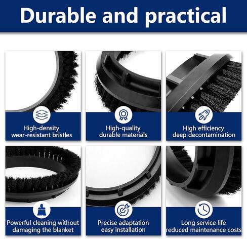 2 PACK 237049 Black Nylon Carpet Brush Replacement for Oreck Commercial ORB550MC, ORB600MW, ORB700MC Orbiter Floor Machines,12" Diameter, 0.012" Bristle Diameter in Kuwait