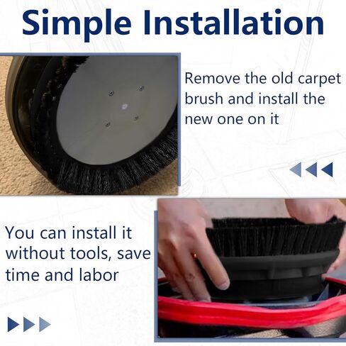 2 PACK 237049 Black Nylon Carpet Brush Replacement for Oreck Commercial ORB550MC, ORB600MW, ORB700MC Orbiter Floor Machines,12" Diameter, 0.012" Bristle Diameter in Kuwait