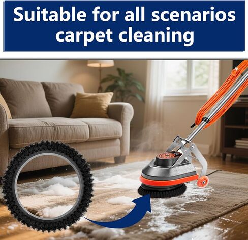 2 PACK 237049 Black Nylon Carpet Brush Replacement for Oreck Commercial ORB550MC, ORB600MW, ORB700MC Orbiter Floor Machines,12" Diameter, 0.012" Bristle Diameter in Kuwait