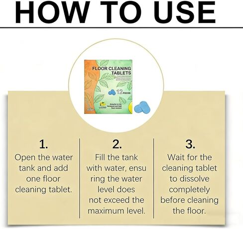 12 قطعة من أقراص تنظيف الأرضيات، محلول تنظيف قابل للذوبان تم قياسه مسبقًا للبلاط والفينيل والخشب الصلب ورائحة الليمون المنعشة، متوافق مع ممسحات الروبوت والمكانس الرطبة/الجافة (24 قطعة) in Kuwait