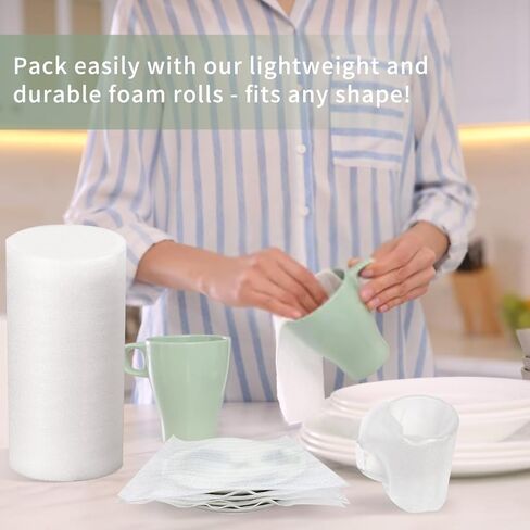 لوازم النقل، لفافة تغليف إسفنجية بعرض 40.64 سم × طول 20.32 سم، لحماية المواد الهشة، والأثاث، وتغليف وسائل النقل، وحشو الكرتون، مع 30 ملصقًا هشًا in Kuwait