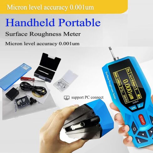 Surface Roughness Tester 20 Parameters Surface Roughness Meter Portable Surface Profilometer Profile Gauge Instruments Surftest with Range Ra Rz Real-time Clock Settings and Display in Kuwait