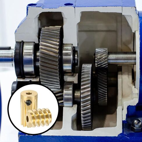 uxcell Worm Gear Set 10T 0.5 Module 10:1 Reduction Rate, Right Rotation Drive Gear Box Wheel Reduce Transmission Part (Brass Gear-2mm Bore, Brass Rod 1.98mm Bore) in Saudi Arabia
