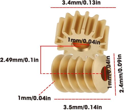 2Pcs 1/87 Static Change Gear 15T 0.2M Worm Gear with 1mm Worm Suitable for Most Model Motors in Saudi Arabia