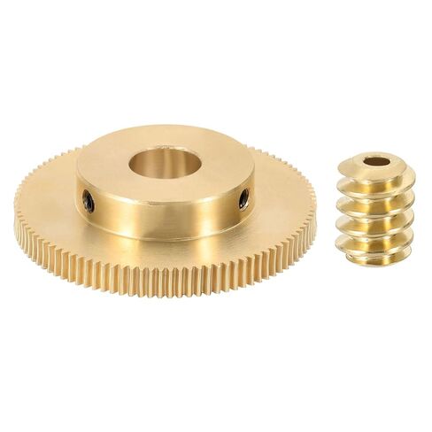 uxcell Worm Gear Set 10T 0.5 Module 10:1 Reduction Rate, Right Rotation Drive Gear Box Wheel Reduce Transmission Part (Brass Gear-2mm Bore, Brass Rod 1.98mm Bore) in Saudi Arabia