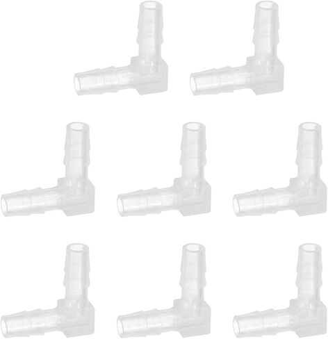 MECCANIXITY 7pcs Hose Barb 90 Degree Elbow l Fitting, 4/5" OD Plastic Hose Barb Pipe Fitting Splicer Mender Joint Adapter for Water Liquid Fuel Line Tube, Clear in Saudi Arabia