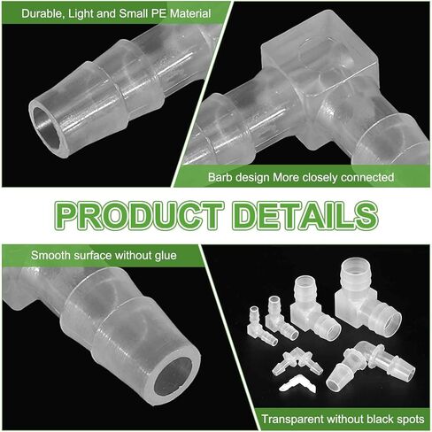 MECCANIXITY 7pcs Hose Barb 90 Degree Elbow l Fitting, 4/5" OD Plastic Hose Barb Pipe Fitting Splicer Mender Joint Adapter for Water Liquid Fuel Line Tube, Clear in Saudi Arabia