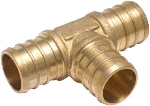 VENTRAL PEX Fittings, 10 3/4 x 3/4 x 3/4 Inch PEX Barbed Tee Connector Fitting Crimp Brass for PEX Pipe Tubing, No Lead in Saudi Arabia