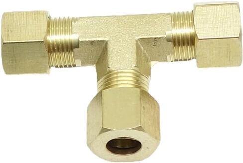 1 Piece Brass Compression T Tube Fitting , Union Tee Connector，5/16" x 5/16" x 5/16" Tube OD in Saudi Arabia