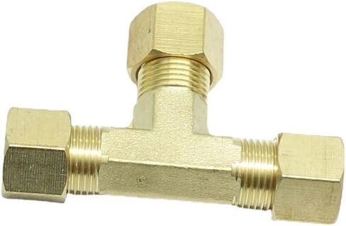 1 Piece Brass Compression T Tube Fitting , Union Tee Connector，5/16" x 5/16" x 5/16" Tube OD in Saudi Arabia