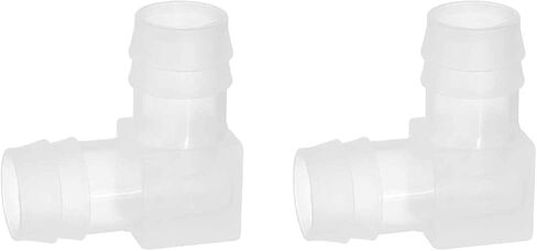 MECCANIXITY 2pcs Hose Barb 90 Degree Elbow l Fitting, 23/32" OD Plastic Hose Barb Pipe Fitting Splicer Mender Joint Adapter for Water Liquid Fuel Line Tube, Clear in Saudi Arabia
