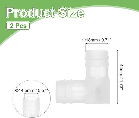 MECCANIXITY 2pcs Hose Barb 90 Degree Elbow l Fitting, 23/32" OD Plastic Hose Barb Pipe Fitting Splicer Mender Joint Adapter for Water Liquid Fuel Line Tube, Clear in Saudi Arabia