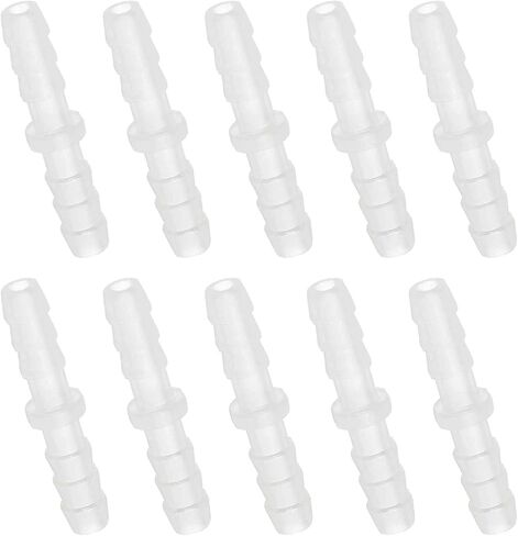 MECCANIXITY 10pcs Plastic Hose Barb Fitting, 3/16" Barbed Hose Pipe Fitting Splicer Mender Joint Adapter for Water Liquid Fuel Line Tube, Clear in Saudi Arabia