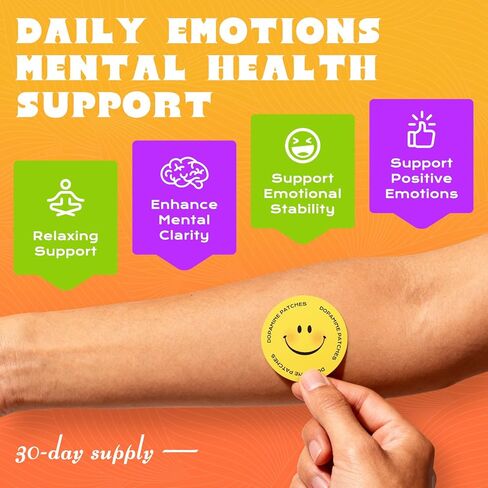 Dopamine Patches Extra Strength, Mood Support Patches for Daily Mood Boost & Positivity Support, Motivation（30 Pcs） in Saudi Arabia
