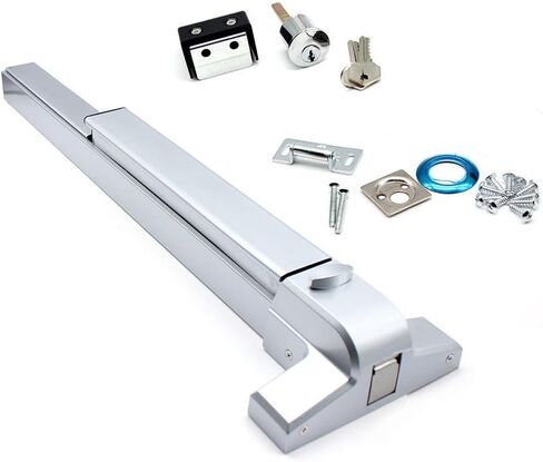 Lock TBVECHI Push Bar Panic Push Exit Device Door Emergency Exit Latches Lock Commercial Single Fire Lock Wood Metal Door Panic Exit Bar with Door Knob in Kuwait