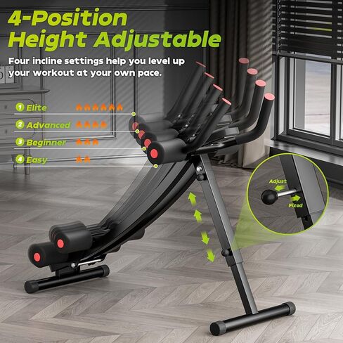 BODY RHYTHM Dual-Track Ab Machine with 4 Adjustable Heights, Foldable Core & Abdominal Exercise Machine, Total AB Workout Equipment for Home Gym, Ab Women Exercise Fitnes Trainer. in Kuwait