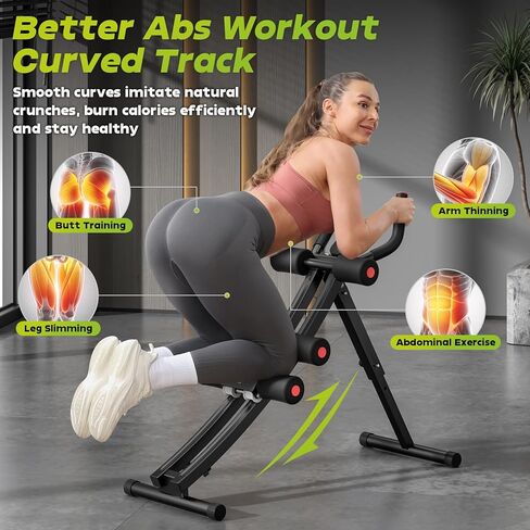 BODY RHYTHM Dual-Track Ab Machine with 4 Adjustable Heights, Foldable Core & Abdominal Exercise Machine, Total AB Workout Equipment for Home Gym, Ab Women Exercise Fitnes Trainer. in Saudi Arabia