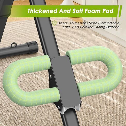 جهاز 4 في 1 لتمرين المعدة، جهاز تدريب عضلات البطن قابل للتعديل مع شاشة LCD، جهاز تمرين عضلات البطن قابل للطي مع حماية للركبة والظهر، سعة تحميل 400 رطل، للجنسين، أخضر in Kuwait