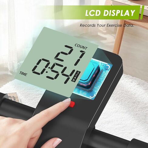 جهاز 4 في 1 لتمرين المعدة، جهاز تدريب عضلات البطن قابل للتعديل مع شاشة LCD، جهاز تمرين عضلات البطن قابل للطي مع حماية للركبة والظهر، سعة تحميل 400 رطل، للجنسين، أخضر in Kuwait