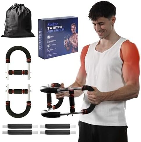 Twister Arm Trainer for Men & Women – Upper Body Strength Bar, Chest Expander & Forearm Exerciser, Heavy-Duty Home Workout Equipment for Arm Muscle Training, 30-120 lbs Resistance in Saudi Arabia