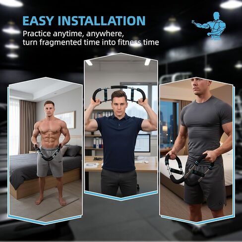 Adjustable Twister Arm Exerciser - Spring Workout Bar for Forearm, Triceps & Chest Strengthening, Portable Home Gym Fitness Equipment for Men & Women in Saudi Arabia