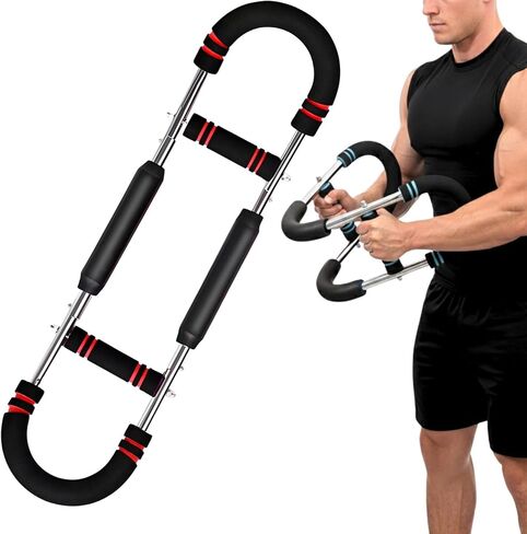 Adjustable Twister Arm Exerciser - Spring Workout Bar for Forearm, Triceps & Chest Strengthening, Portable Home Gym Fitness Equipment for Men & Women in Saudi Arabia