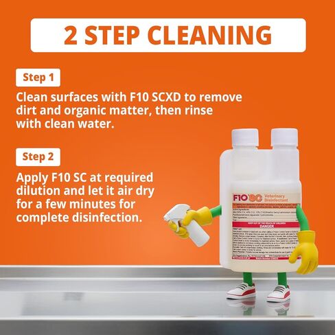 F10 SC Concentrated Veterinary Disinfectant for Kennels, Litter Box, Cage, Terrariums, Habitats, Vet Practices - 200 ml (6.8oz) in Kuwait
