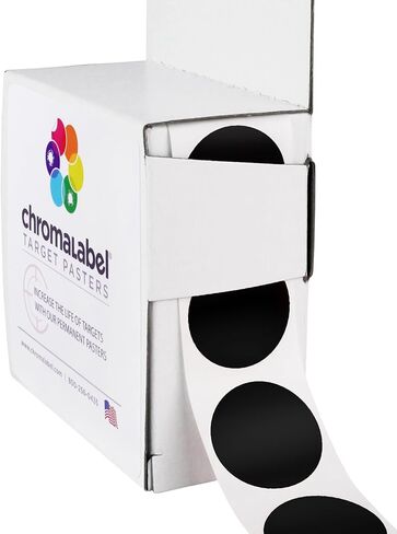 ChromaLabel 1 Inch Permanent Round Target Pasters for Shooting and Marksmanship, 1000 Labels per Dispenser Box in Saudi Arabia
