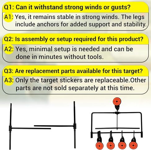 ARSUK Resetting Pellet Gun Target – Heavy-Duty BB Gun Targets for Backyard & Shooting Practice – Weatherproof Resetting Design for .177 & .22 Calibers – Suitable for Indoor & Outdoor Use in Kuwait