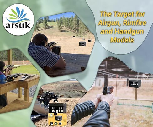 ARSUK Pellet Gun Target Trap with Resetting Center Shot – Metal Bullet Trap for BB Guns, Pellet Guns, and Airsoft – 7x6.2x6.2 Inch Pellet Target Trap for Indoor & Outdoor Shooting Practice in Kuwait