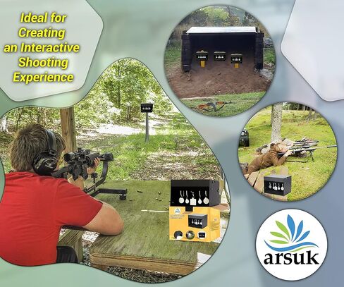 ARSUK Pellet Gun Target Trap with Resetting Center Shot – Metal Bullet Trap for BB Guns, Pellet Guns, and Airsoft – 7x6.2x6.2 Inch Pellet Target Trap for Indoor & Outdoor Shooting Practice in Kuwait