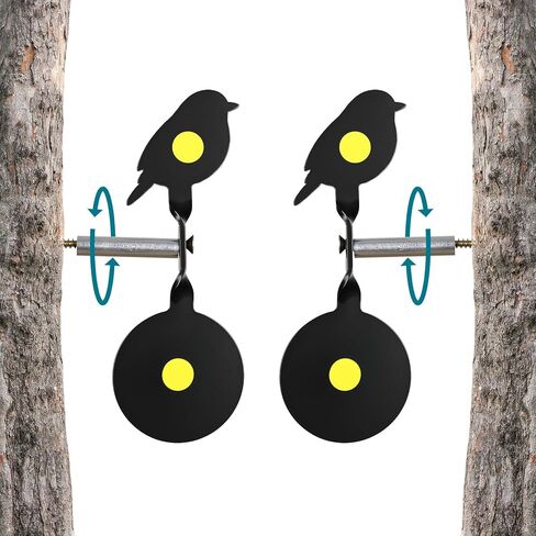 2-Pack Spinner Shooting Targets Auto Reset Steel Resetting Gun Target Heavy Metal Steel Spinning Target for Shooting in Kuwait