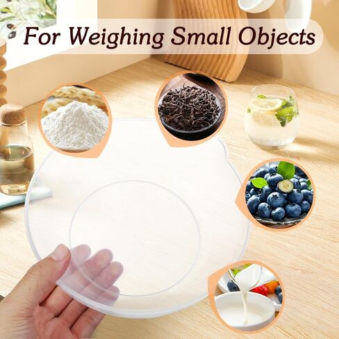 Angoily 2Pcs Kitchen Scale Tray Set 7.28X6.88X2.16In Kitchen Weighing Pan Digital Scale Measuring Tray Pan Food Weights Baking Plastic in Kuwait