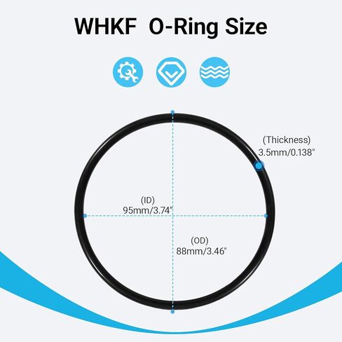 6-Pack WHKF-C8 O-Rings for Whirlpool Water Filter – Compatible with WHKF-DWHV, WHKF-DWH, WHKF-DUF, WHCF-DWHV, WHCF-DUF – Premium Rubber Seals for Leak-Free Performance, Cold Water Use in Kuwait