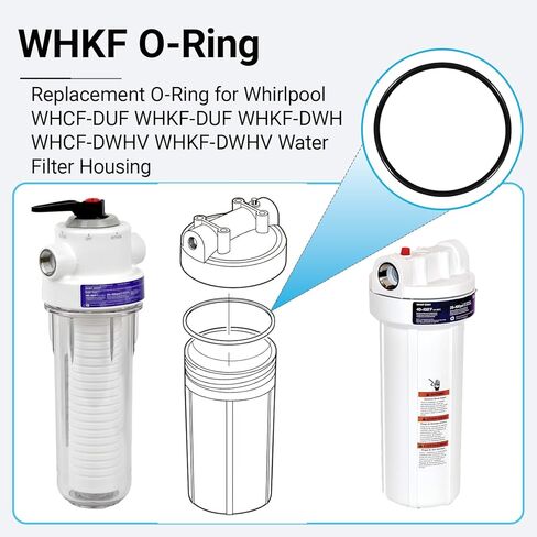 6-Pack WHKF-C8 O-Rings for Whirlpool Water Filter – Compatible with WHKF-DWHV, WHKF-DWH, WHKF-DUF, WHCF-DWHV, WHCF-DUF – Premium Rubber Seals for Leak-Free Performance, Cold Water Use in Kuwait