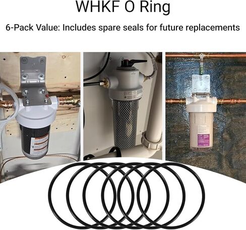 6-Pack WHKF-C8 O-Rings for Whirlpool Water Filter – Compatible with WHKF-DWHV, WHKF-DWH, WHKF-DUF, WHCF-DWHV, WHCF-DUF – Premium Rubber Seals for Leak-Free Performance, Cold Water Use in Kuwait