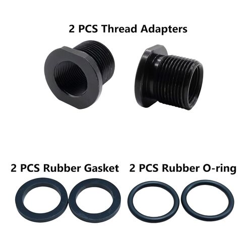 محولات الخيوط والحلقات المطاطية على شكل حرف O، مجموعة بديلة، 1/2 * 28، 5/8 * 24، أسود (عبوتان) in Kuwait