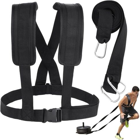 Resistance Harness for Strength Training, Pull Sled Drag Kit with Padded Straps, Adjustable Running Workout Gear for Athletes, Football and Endurance Training in Saudi Arabia