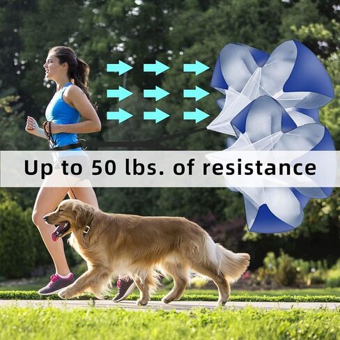 حزمة تدريب سرعة المظلة للجري مكونة من 2 مقاومة للسرعة مقاس 56 بوصة، شلال سرعة المظلة للتدريب السريع على كرة القدم وكرة السلة وتدريب البالغين والشباب والأطفال (أزرق) in Kuwait